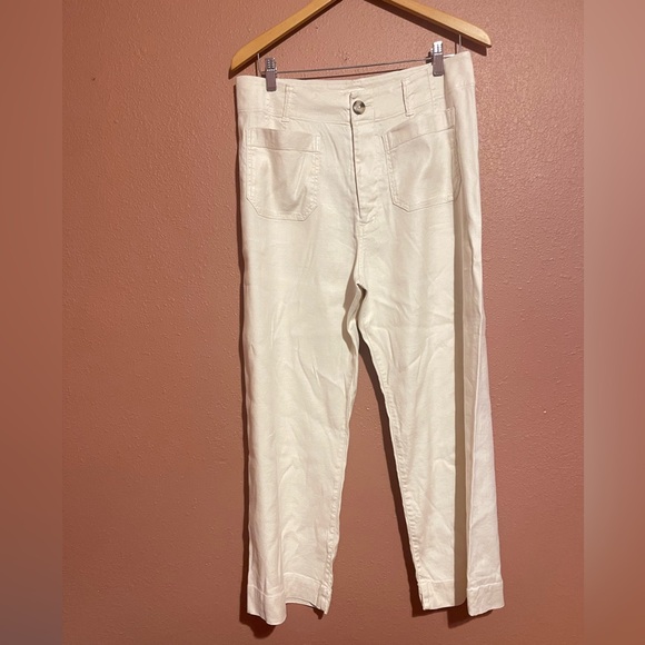 Maeve by Antrophologie The Colette Wide Leg Linen Blend Pant Size 10 - Picture 2 of 4